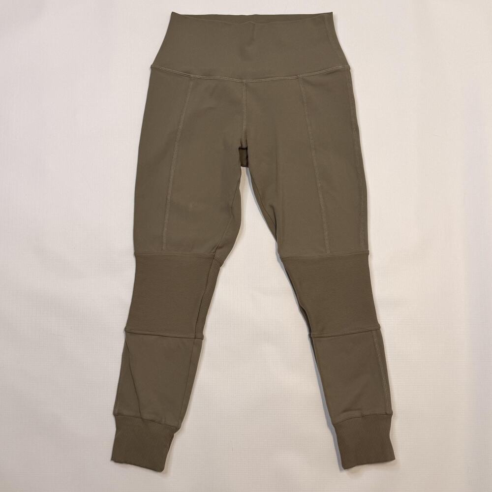 Alo Leggings Womens Small Green High Waist Jogger Cuff Ankle Yoga Gym Athletic